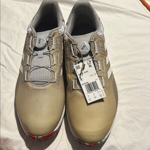 Adidas Tan and White Athletic Shoes with Quick-Lace System